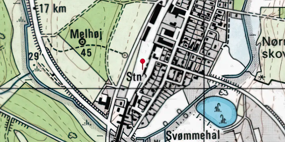 Historisk kort over Hinnerup Station [1911-1979]