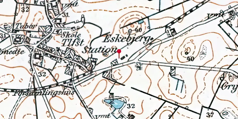Historisk kort over Eskebjerg Station Historisk kort over Eskebjerg Station