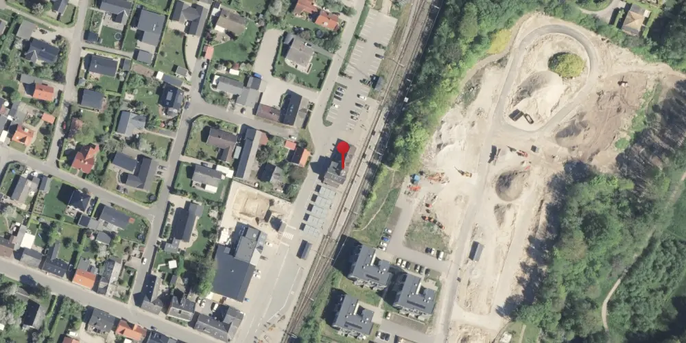 Historisk kort over Hornslet Station [1877-2016]