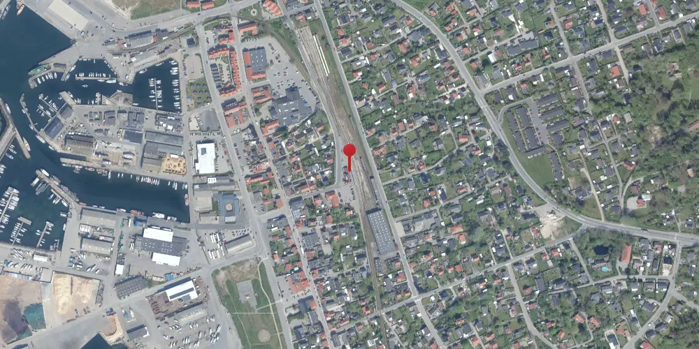 Historisk kort over Hundested Station