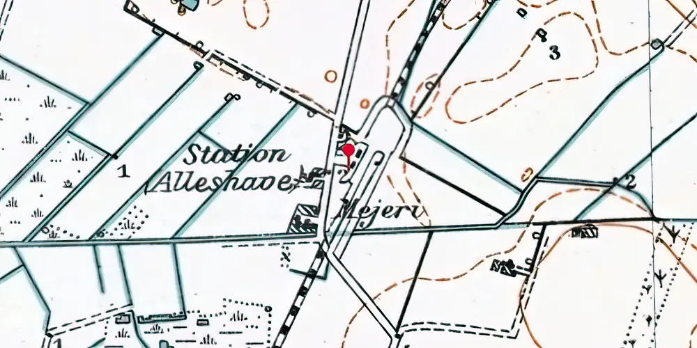 Historisk kort over Alleshave Station Historisk kort over Alleshave Station