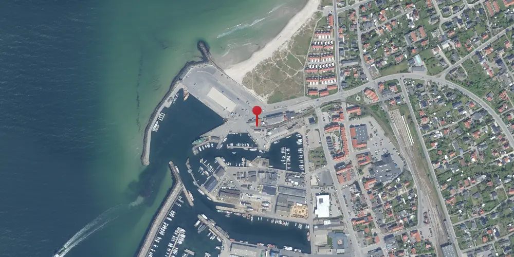 Historisk kort over Hundested Havn Trinbræt