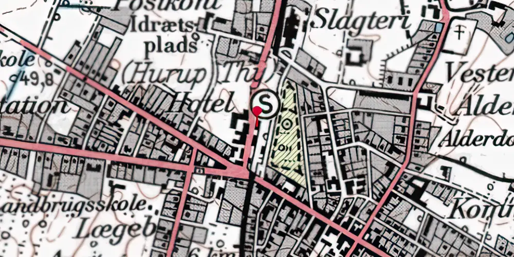 Historisk kort over Hurup Thy Trinbræt Historisk kort over Hurup Thy Trinbræt