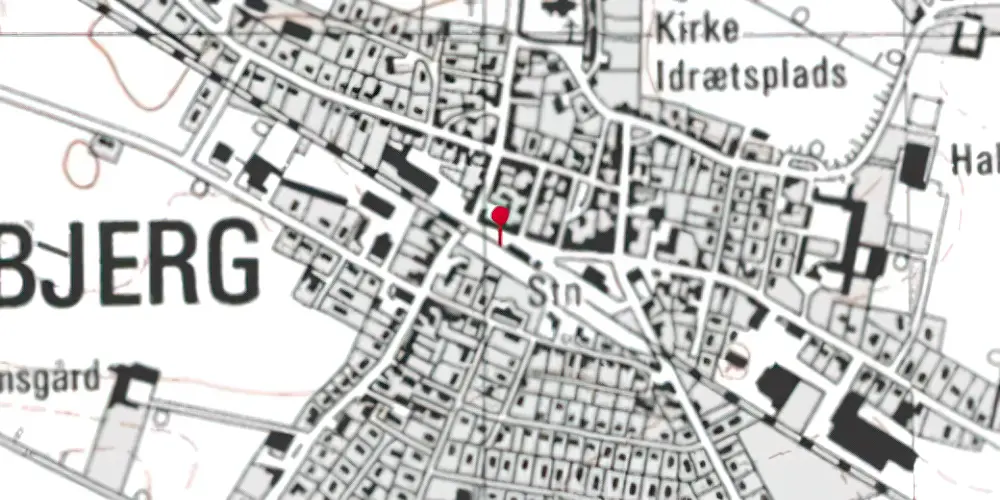 Historisk kort over Hvidbjerg Trinbræt