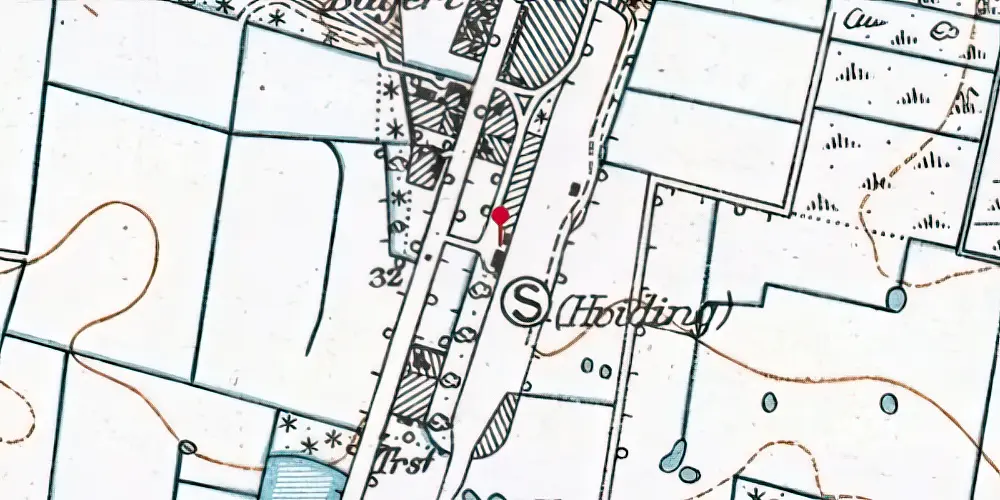 Historisk kort over Hviding Station [1923-1987]