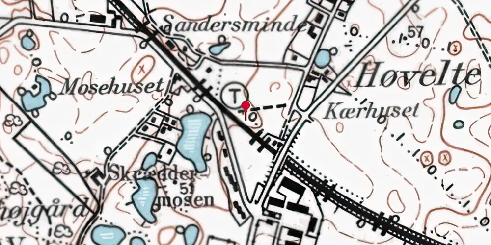 Historisk kort over Høvelte S-togstrinbræt