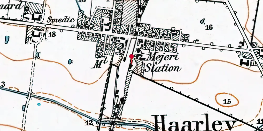 Historisk kort over Hårlev Station