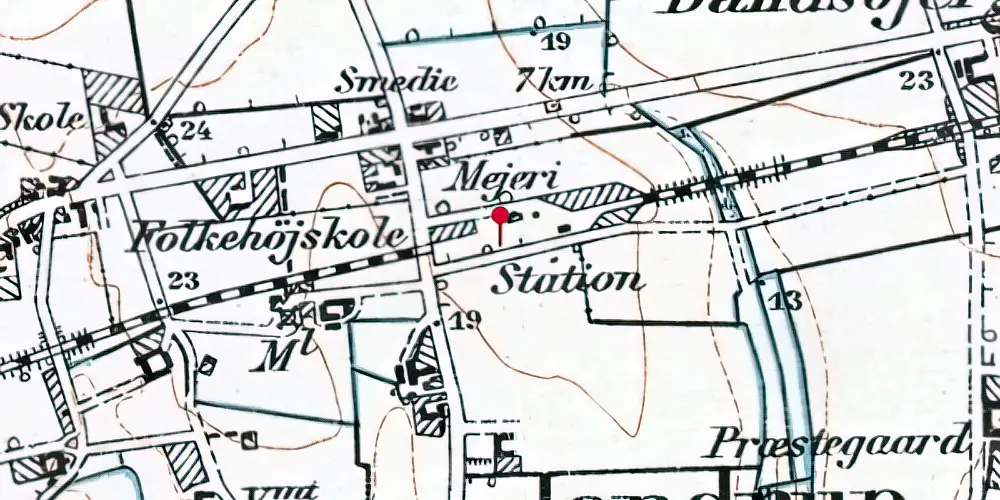 Historisk kort over Janderup Trinbræt