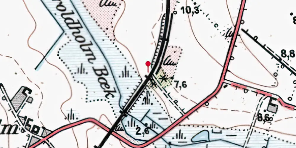 Historisk kort over Jegum Trinbræt