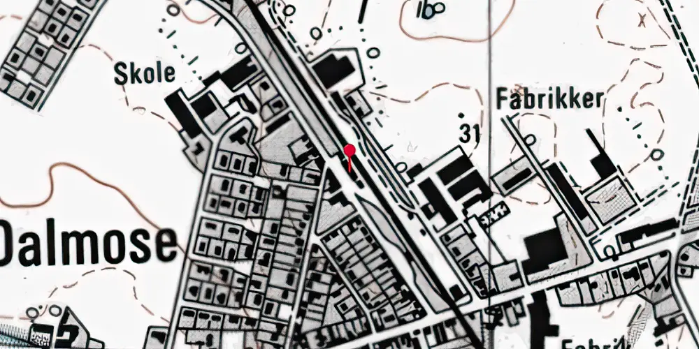 Historisk kort over Dalmose Station