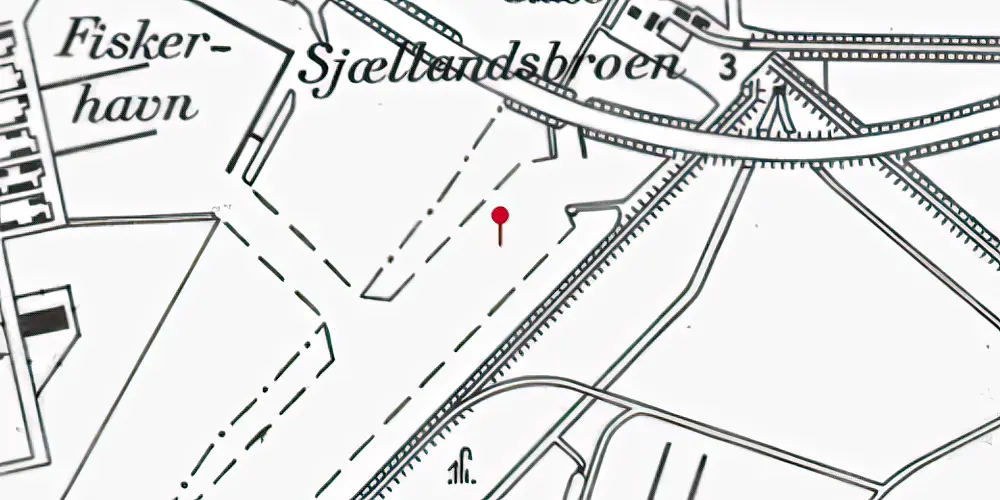 Historisk kort over Kalvebod Teknisk Station