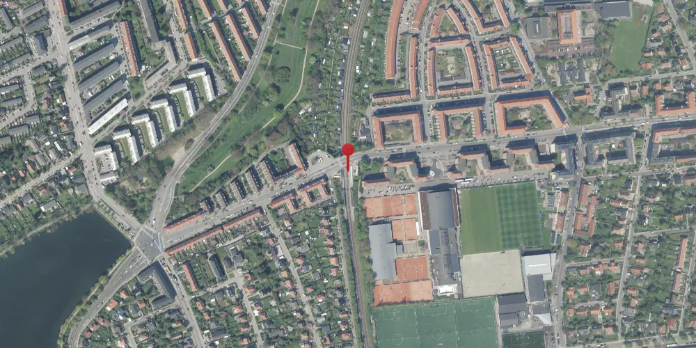 Historisk kort over KB Hallen S-togstrinbræt