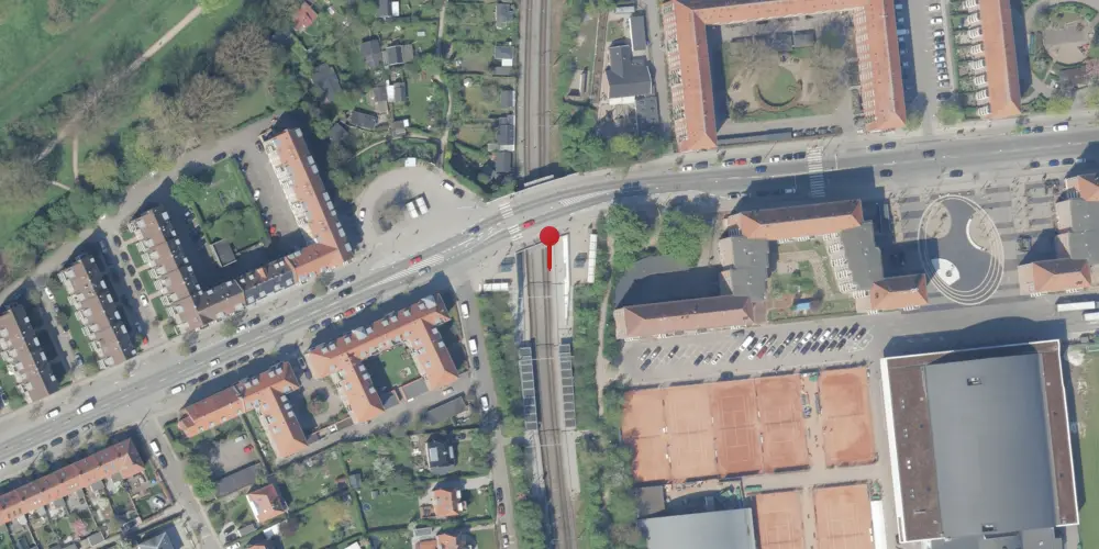 Historisk kort over KB Hallen S-togstrinbræt