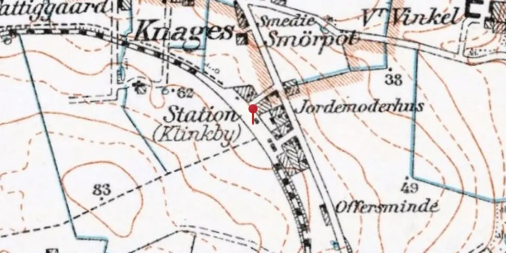 Historisk kort over Klinkby Trinbræt