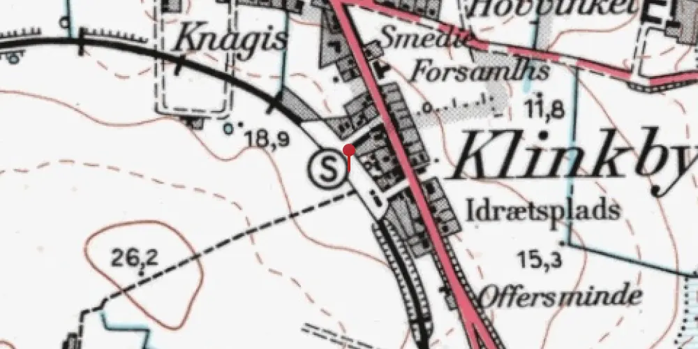 Historisk kort over Klinkby Trinbræt