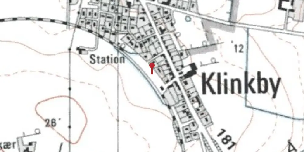 Historisk kort over Klinkby Trinbræt