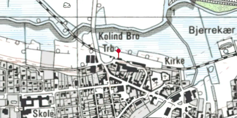 Historisk kort over Kolind Station [1876-2016]