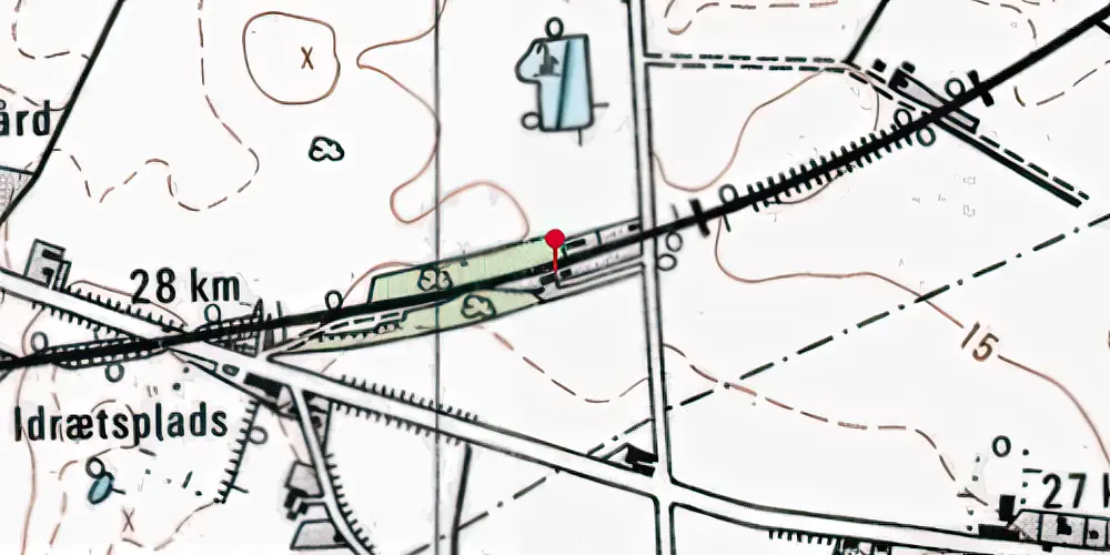 Historisk kort over Tjæreby Station