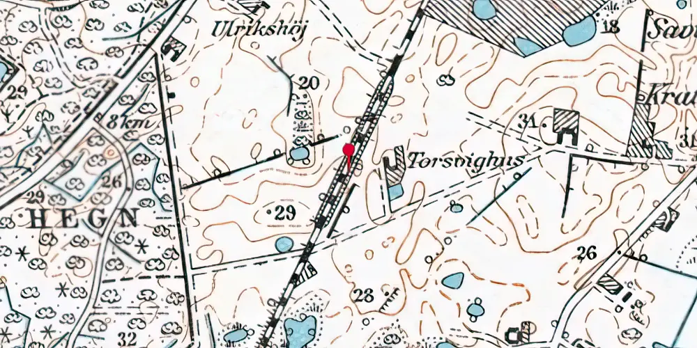 Historisk kort over Kratbjerg Trinbræt