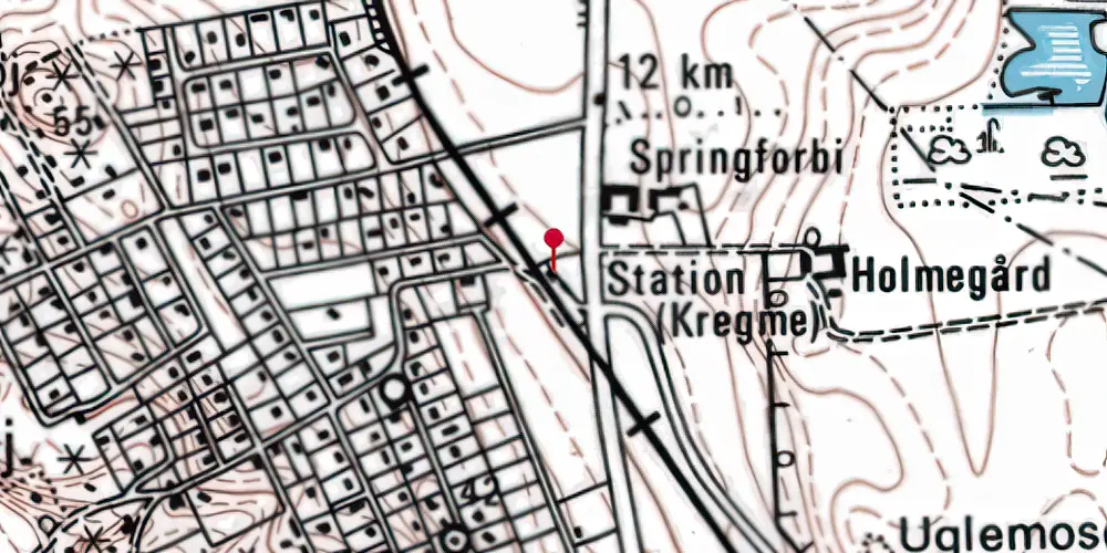 Historisk kort over Kregme Station