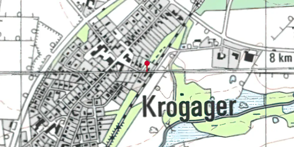 Historisk kort over Krogager Station