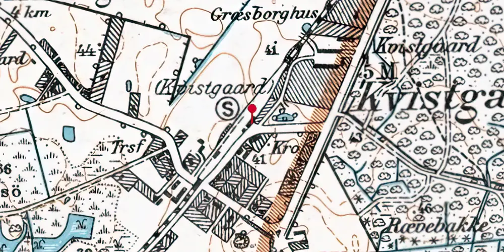 Historisk kort over Kvistgård Station