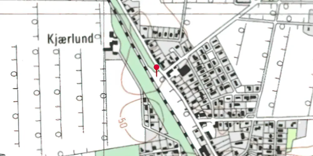 Historisk kort over Kølkær Teknisk Station