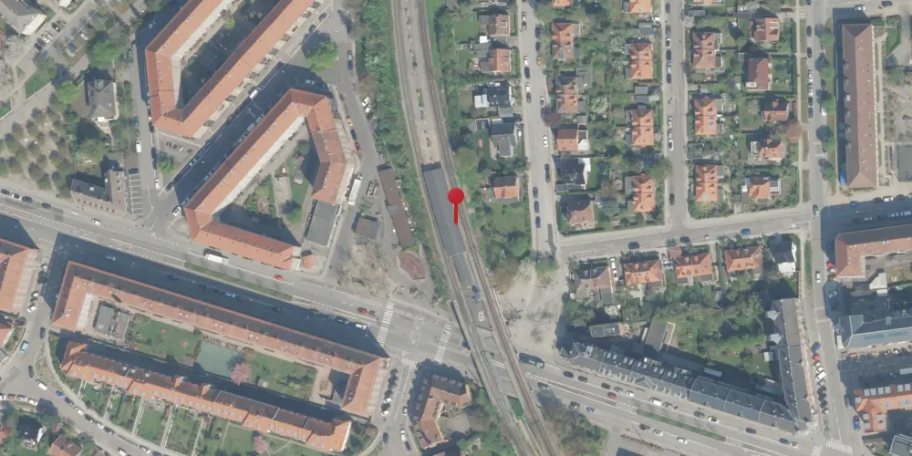 Historisk kort over Langgade S-togstrinbræt Historisk kort over Langgade S-togstrinbræt