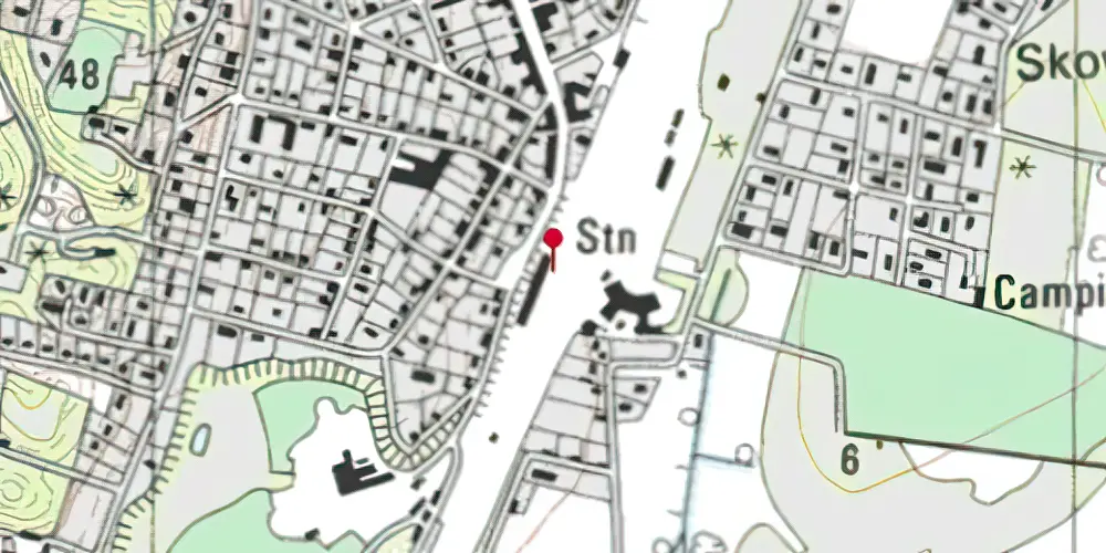 Historisk kort over Langå Station