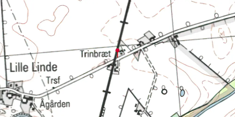 Historisk kort over Lille Linde Trinbræt Historisk kort over Lille Linde Trinbræt