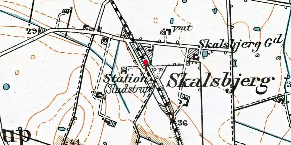 Historisk kort over Sludstrup Station [1892-1959]