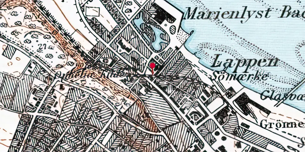 Historisk kort over Marienlyst Trinbræt