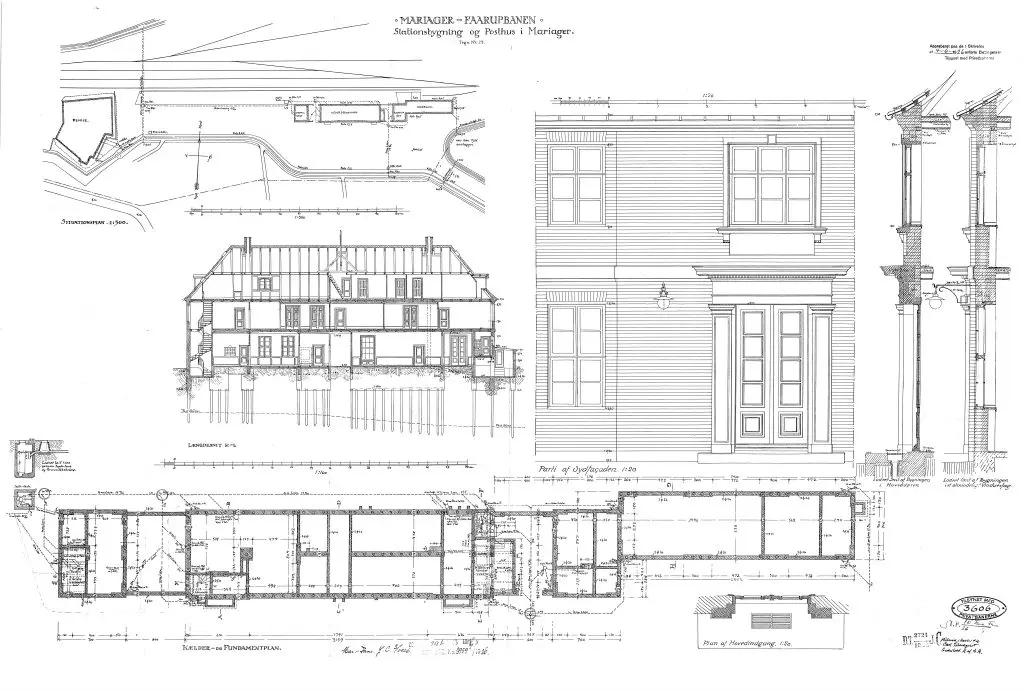 Tegning af Mariager Station Sign.: Carl Lundqvist. Tegning af Mariager Station Sign.: Carl Lundqvist.