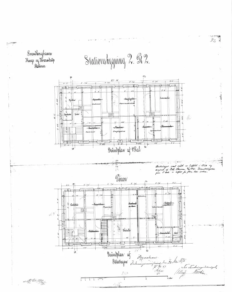 Tegning af  Ringe Station.