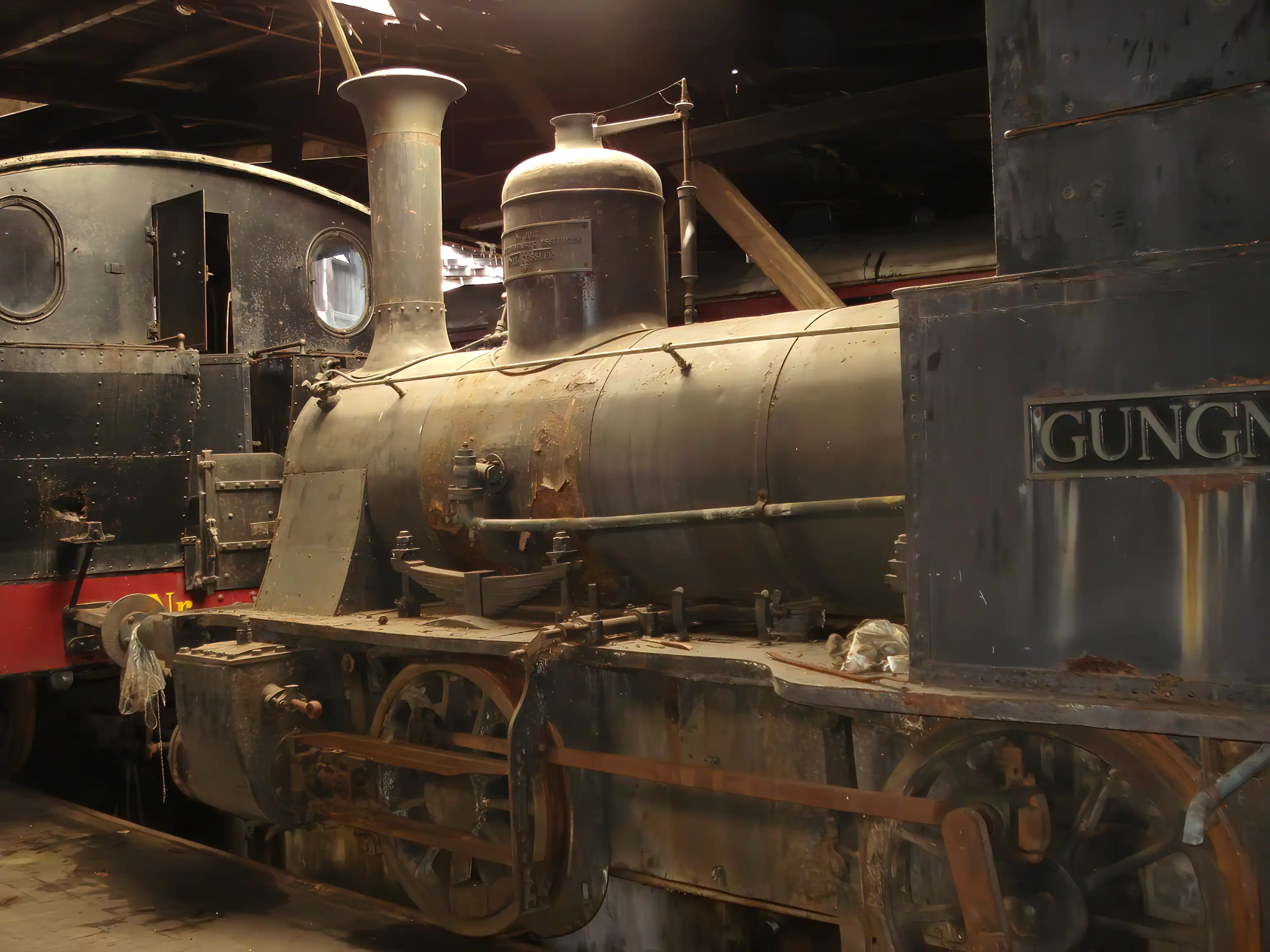 Billede af remiseområdet ved Gedser Station.