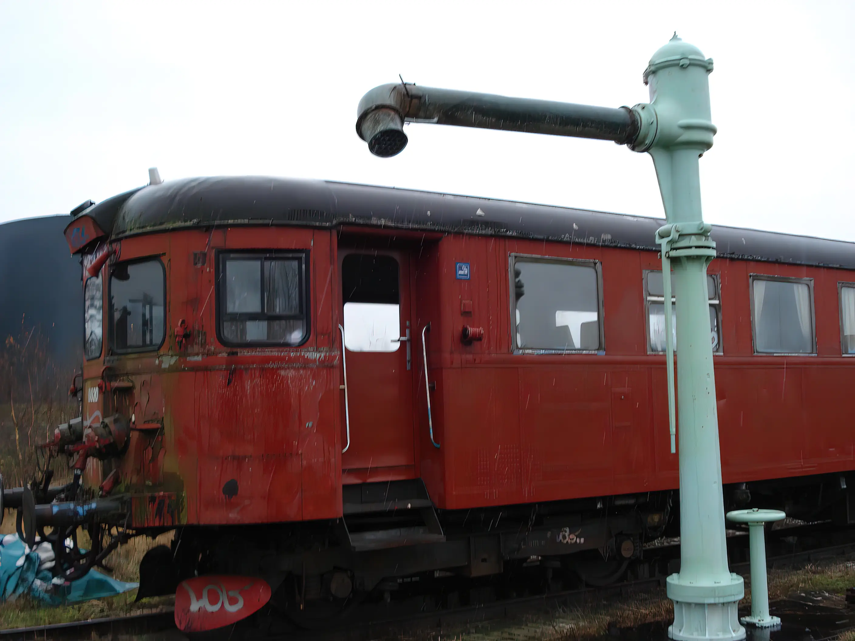 Billede af remiseområdet ved Gedser Station.