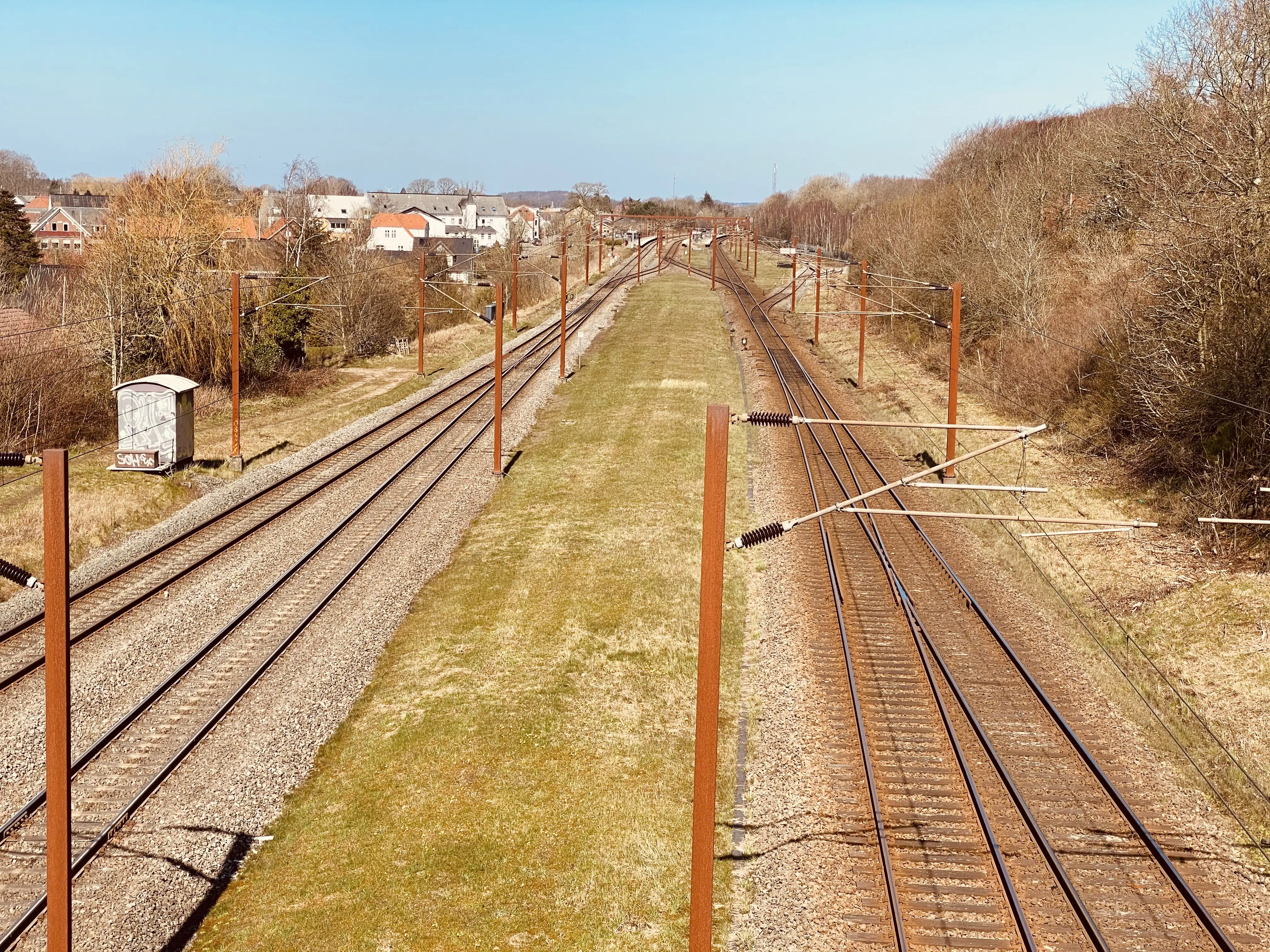 Billede af  Lunderskov Stations baneterræn set mod nord.