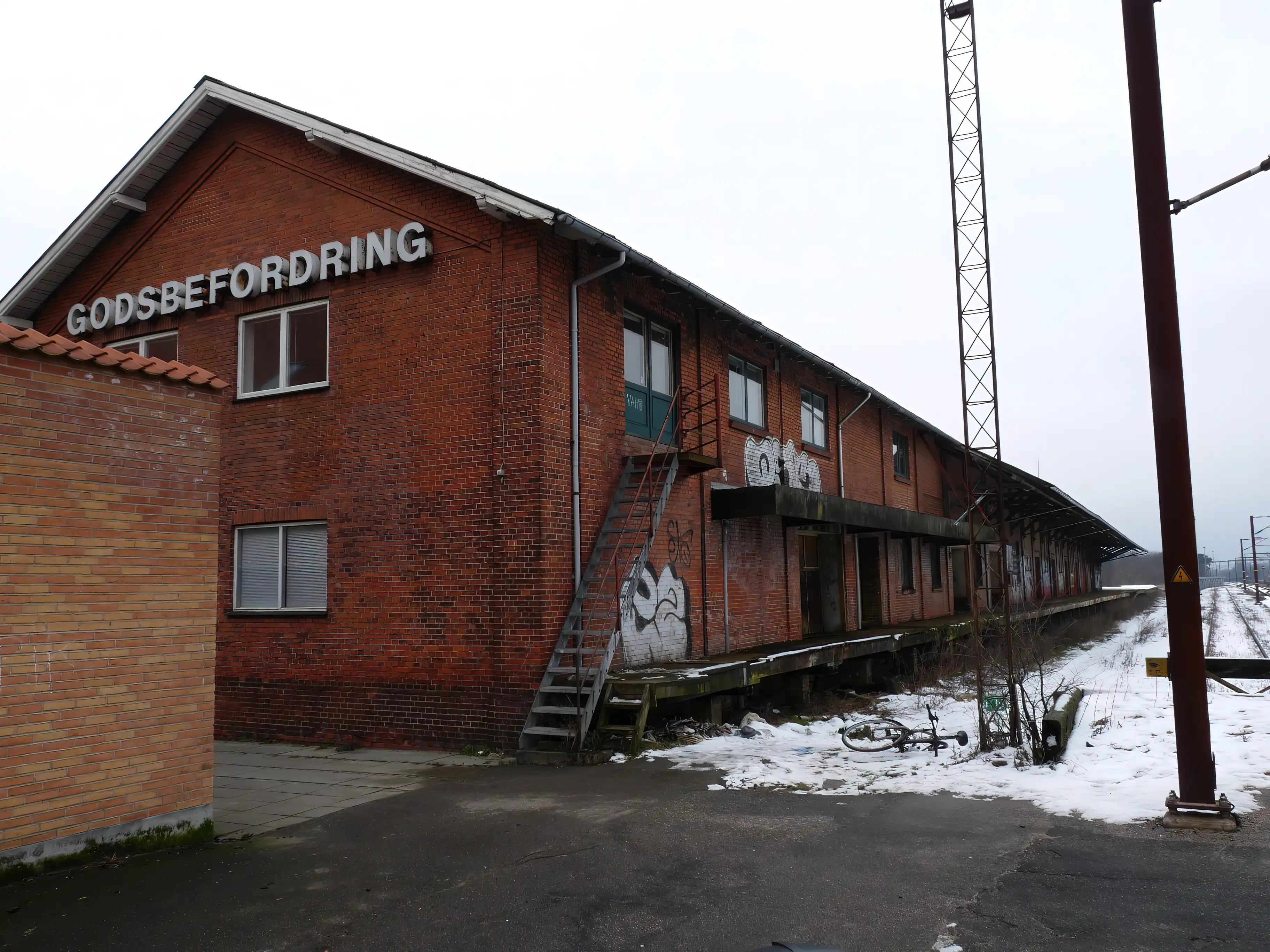 Billede af Slagelse Stations pakhus.