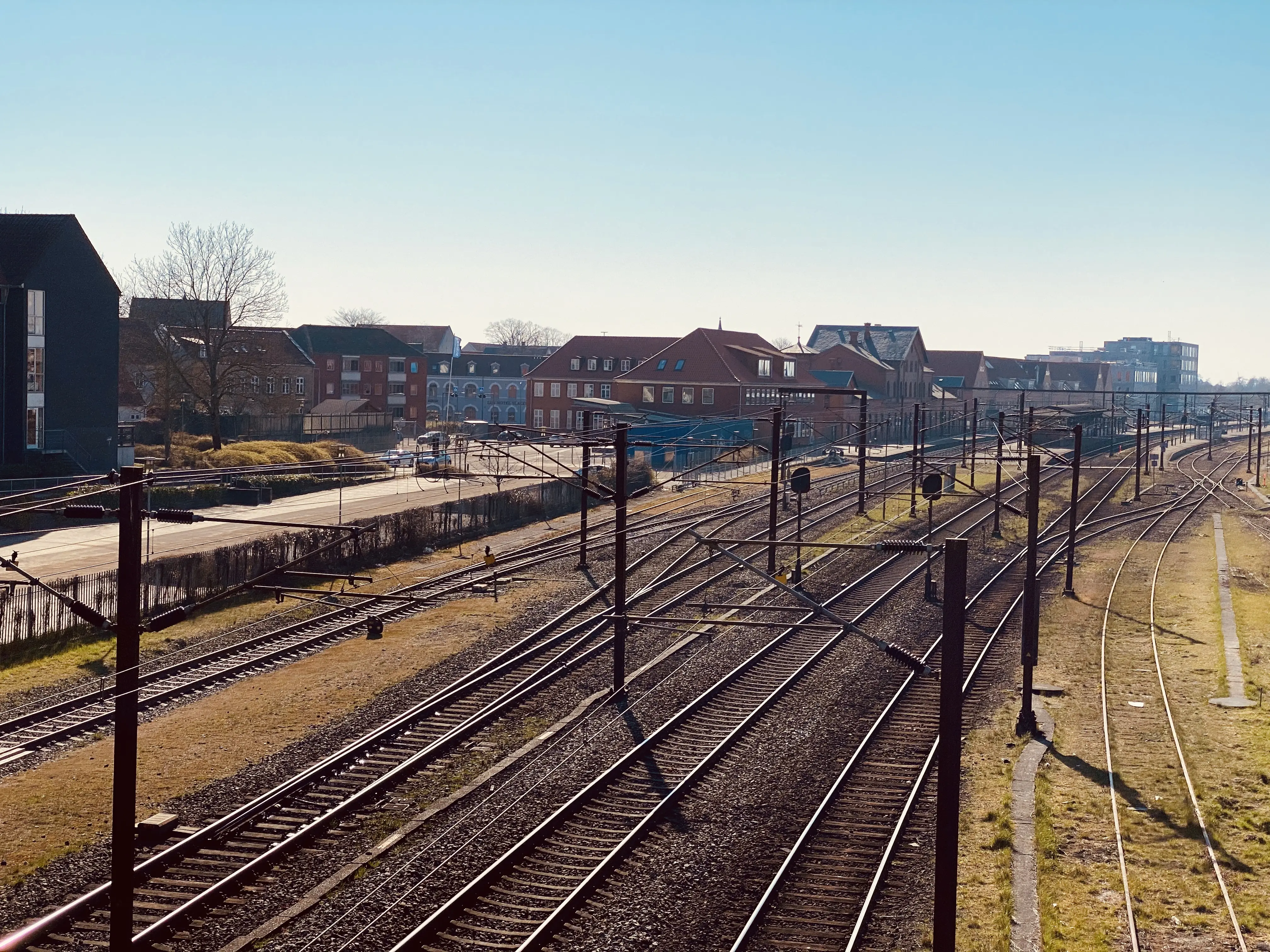 Billede af Slagelse Stations sporareal.