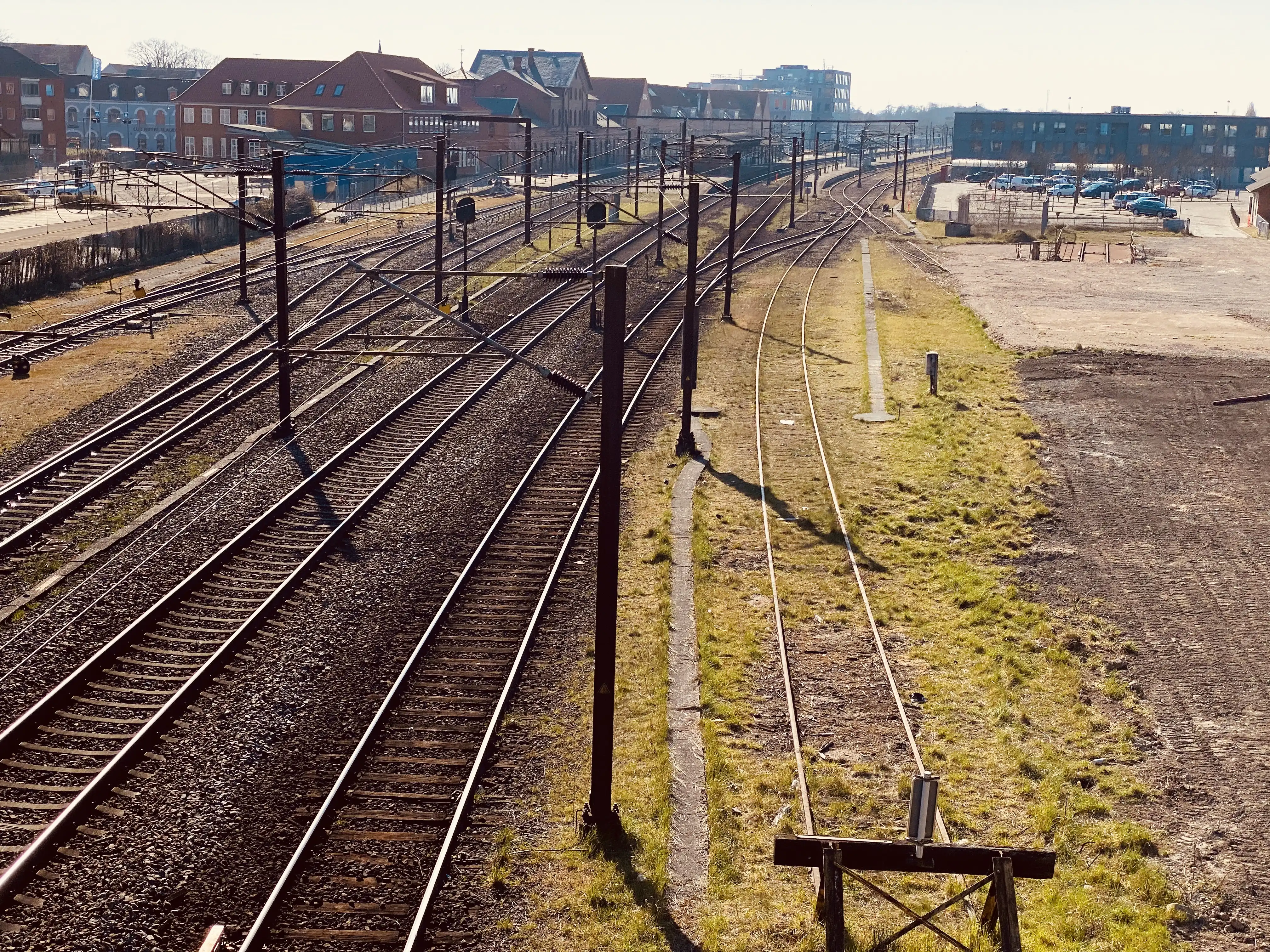 Billede af Slagelse Stations sporareal.