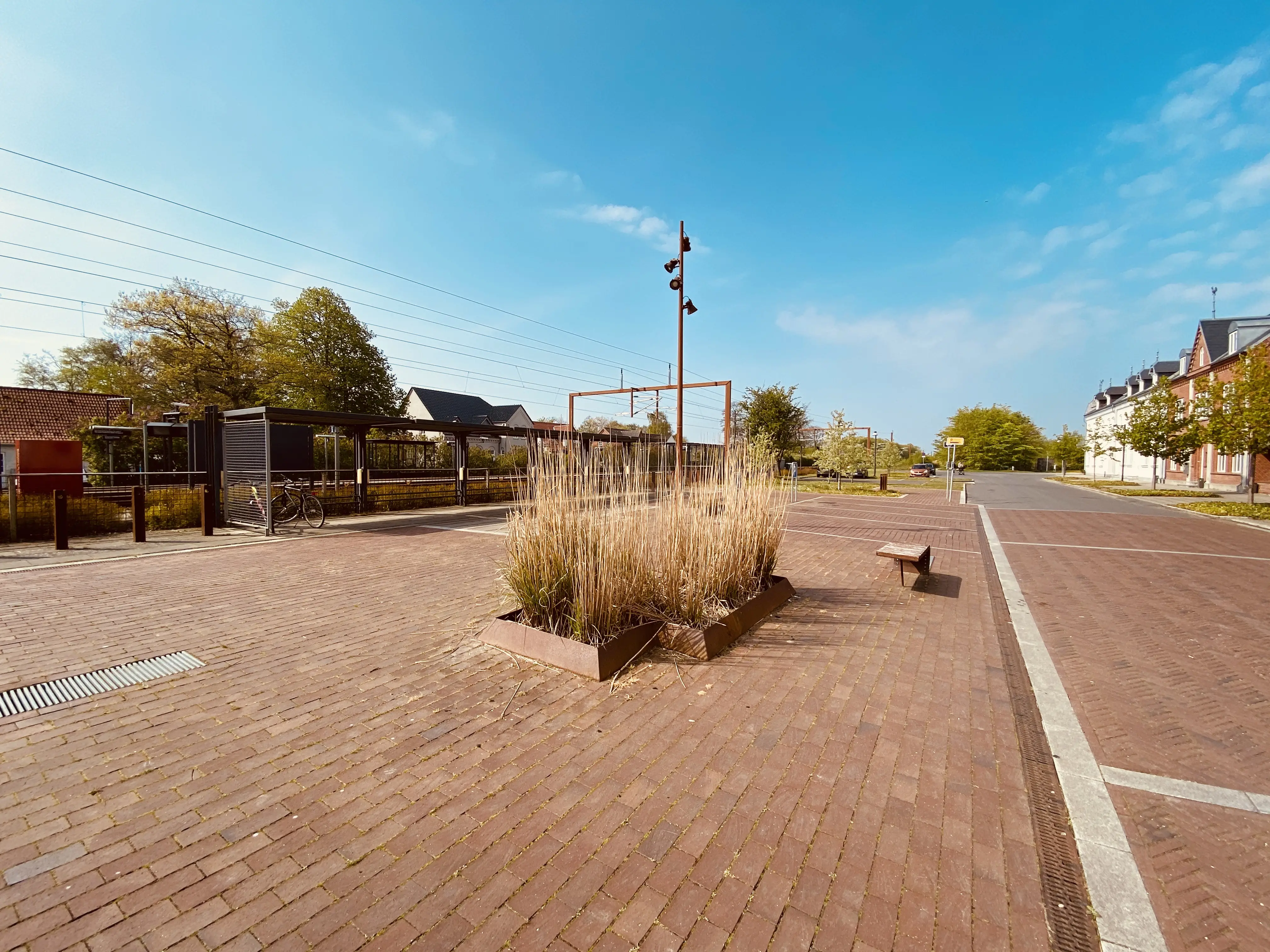 Billede af Gørding Station er nedrevet, men den har ligget her.