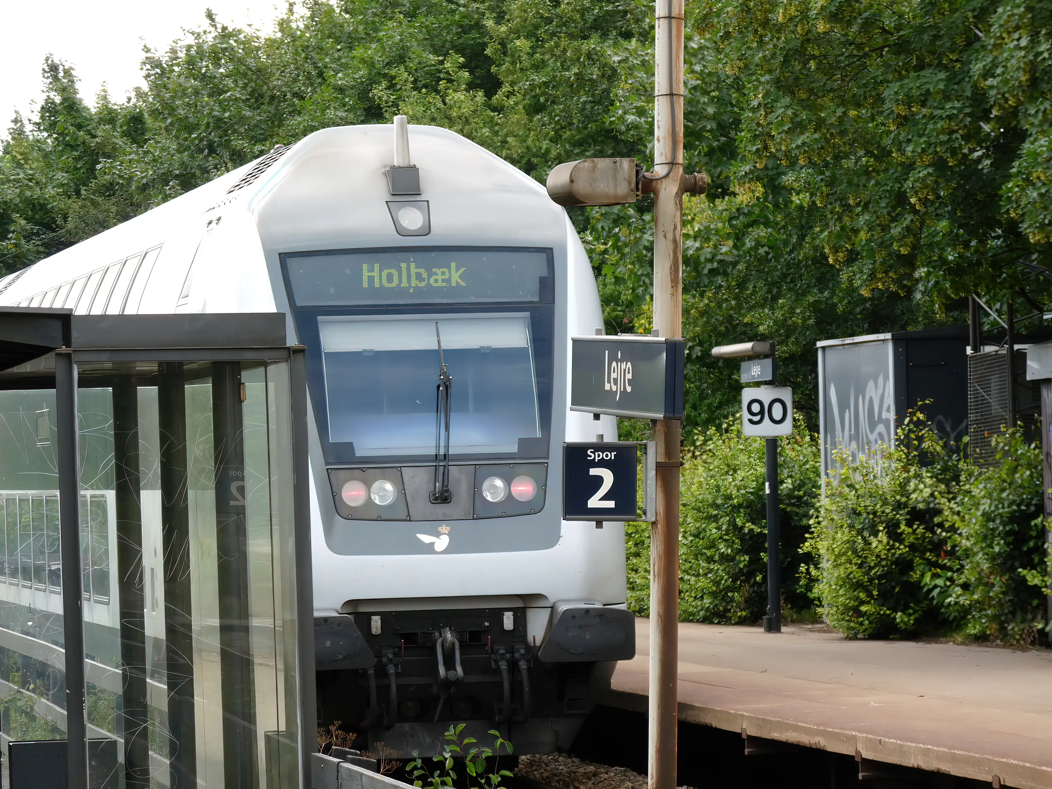 Billede af Lejre Stations sporareal.