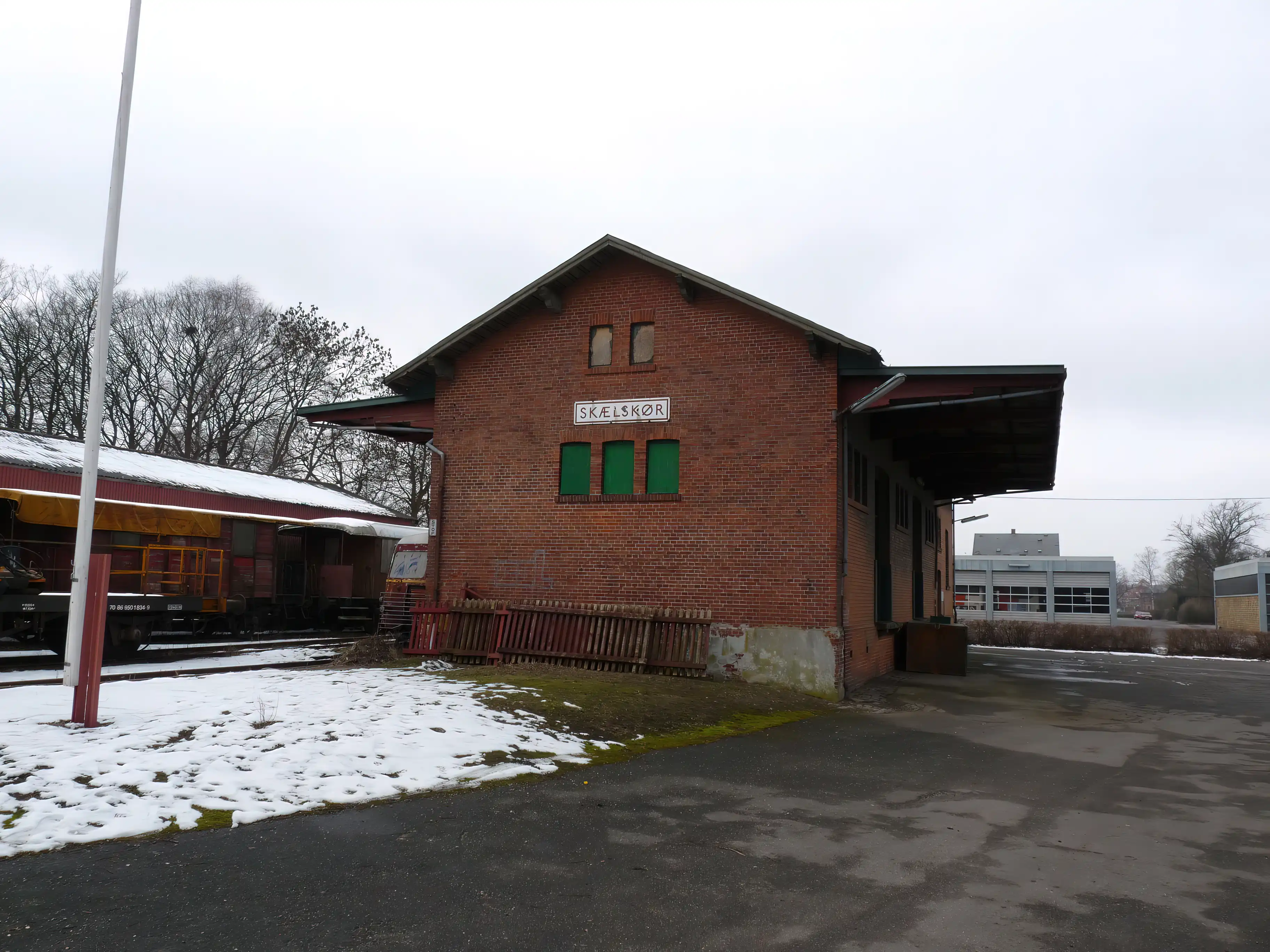 Billede af Skælskør Stations pakhus. Billede af Skælskør Stations pakhus.