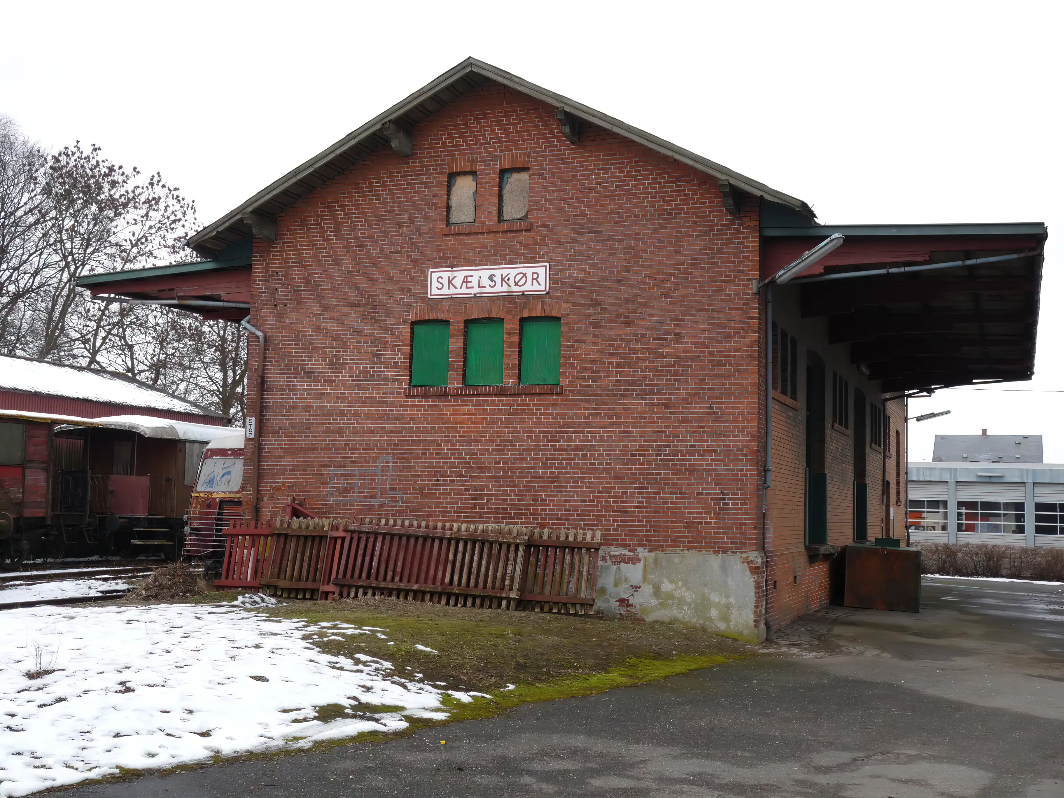 Billede af Skælskør Stations pakhus. Billede af Skælskør Stations pakhus.