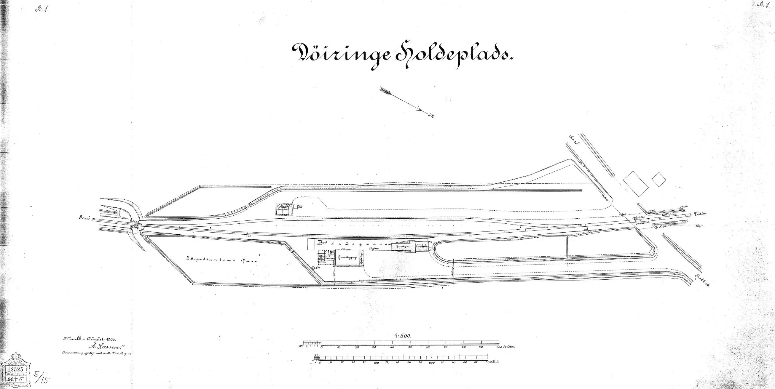 Sporplan af Døjringe Station. Sporplan af Døjringe Station.