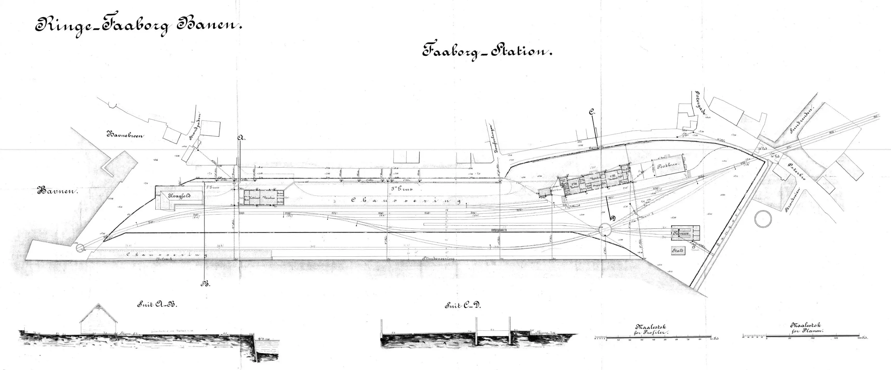 Sporplan af Faaborg Station. Sporplan af Faaborg Station.