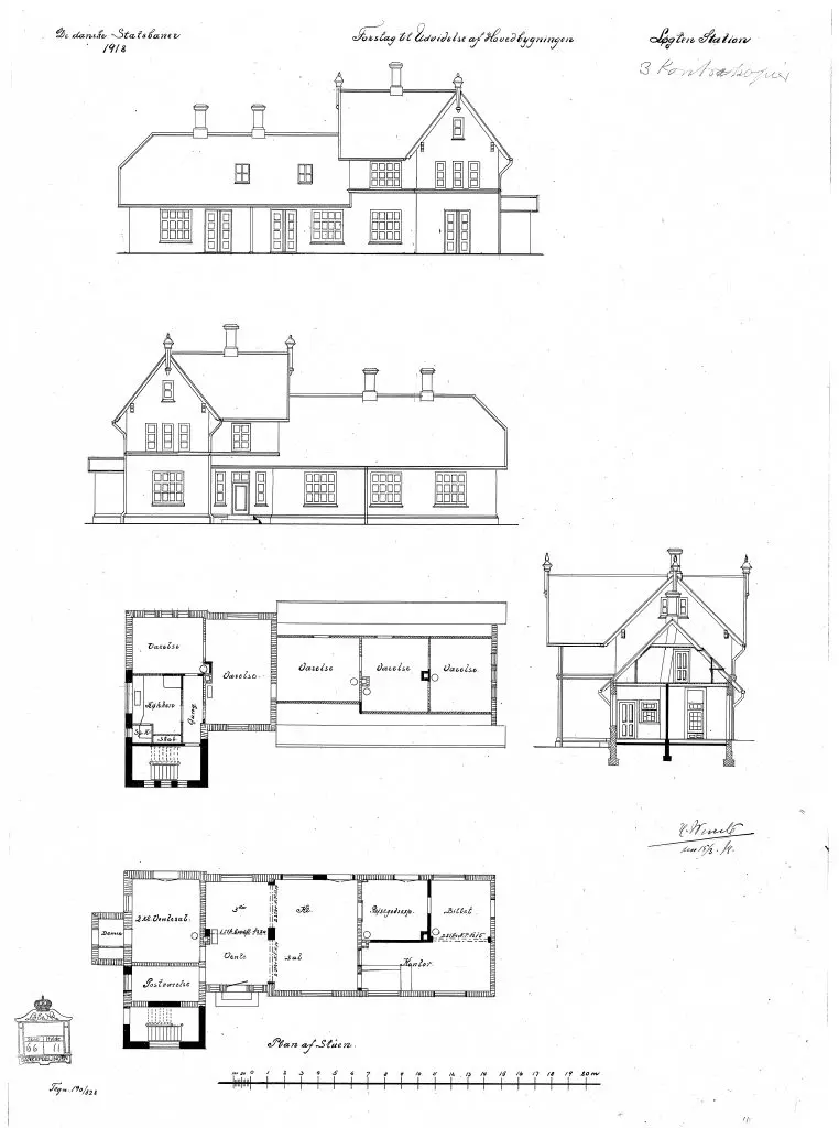 Tegning af Udvidelse til Løgten Station. Tegning af Udvidelse til Løgten Station.