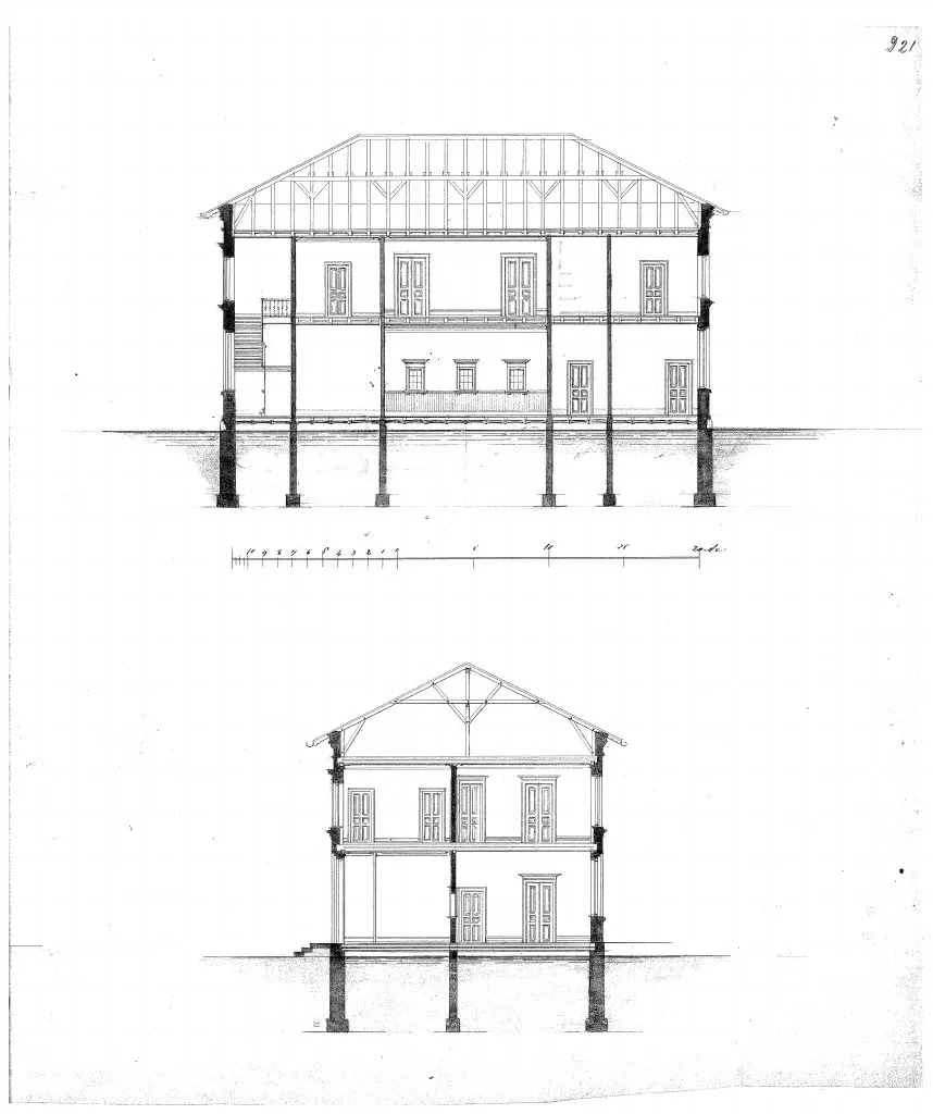 Tegning af Faaborg Stations Posthus. Tegning af Faaborg Stations Posthus.