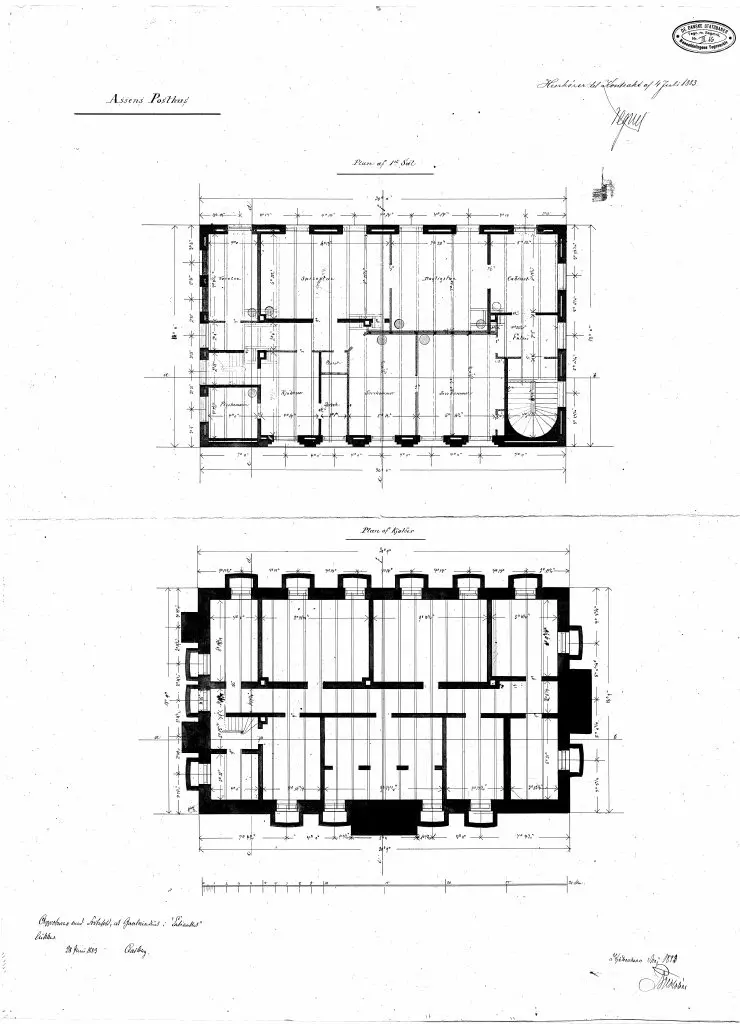 Tegning af Assens Stations Posthus. Sign.: N.P.C. Holsøe. Tegning af Assens Stations Posthus. Sign.: N.P.C. Holsøe.