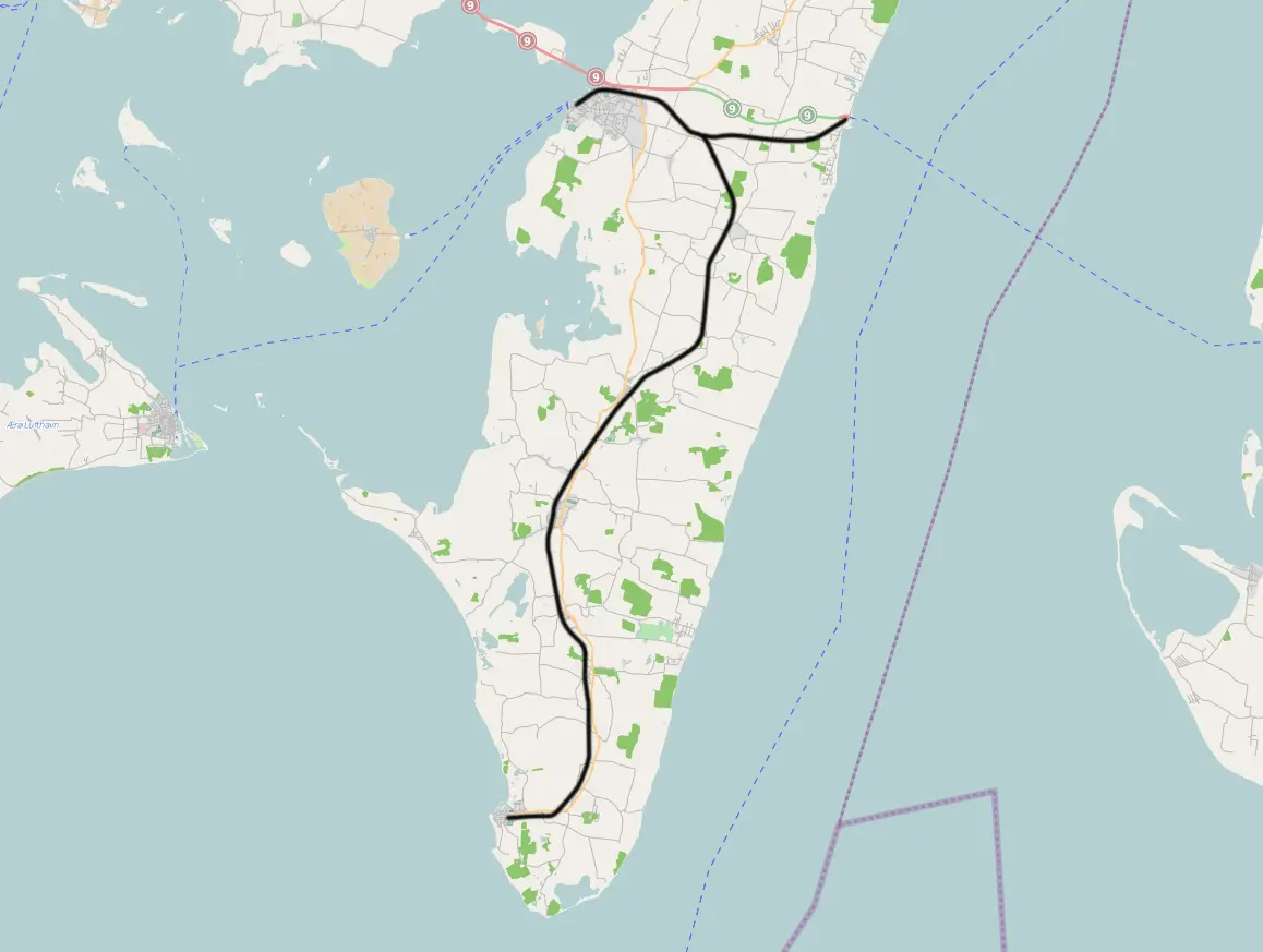 Kort over Langelandsbanen (LB) Kort over Langelandsbanen (LB)